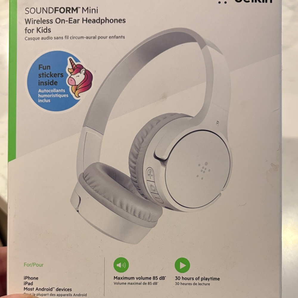 Belkin SoundForm Mini Kids On-Ear Headphones - White